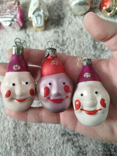 Ёлочные игрушки ссср,маски 3 шт,с рубля