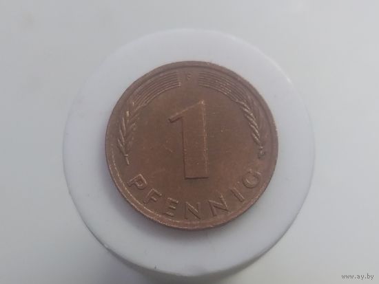 1 пфенниг (буква F) Германия ФРГ 1979 год  лот 42