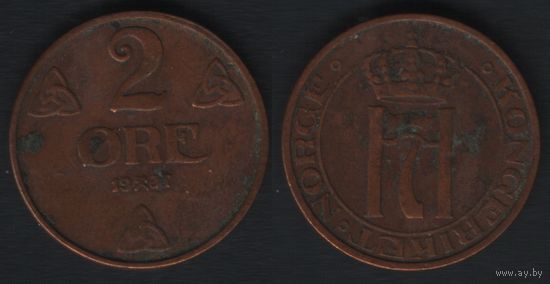 Норвегия km371 2 эре 1937 год (nf01 ТОРГ