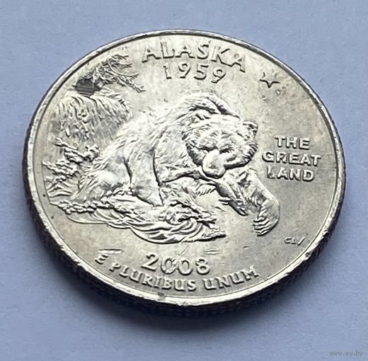 25 центов 2008 г. Аляска, США