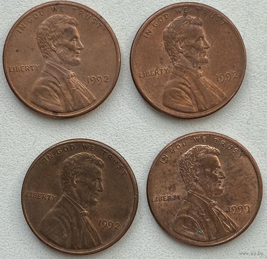 США 1 цент 1992, 1999 гг. Цена за 1 шт.