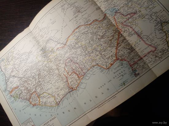 Западная Африка карта начала 1900-х 40х24 см