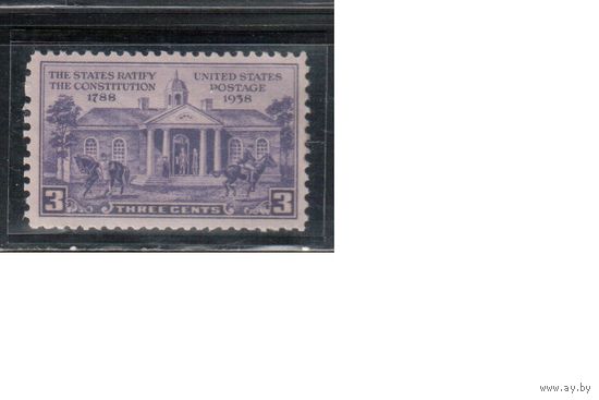 США-1938, (Скотт.835), ** , 150-лет ратификации конституции (одиночка)