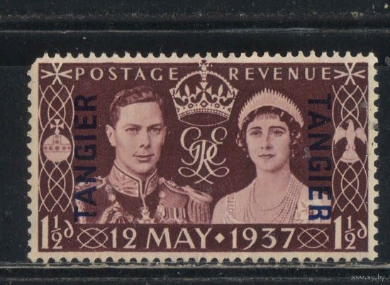 GB Почта за рубежом Международная зона Танжер 1937 GVI Коронация Надп #14**