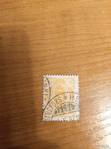 1889 Россия Великое княжество Финляндское зуб 14х13 герб (1-3)