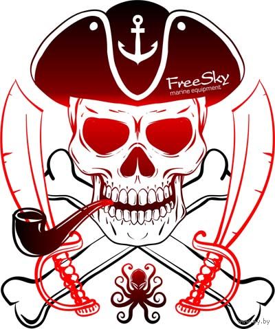 Наклейка на автомобиль для яхтсмена Веселый Роджер