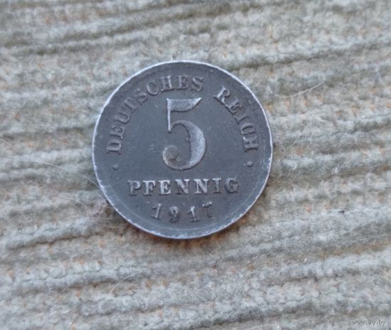 Werty71 Германия 5 пфеннигов 1917 J Редкая