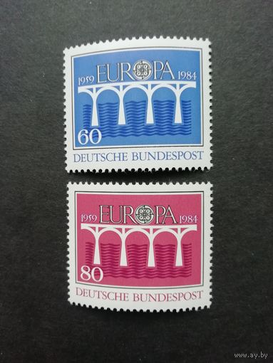ФРГ 1984 Две марки из серии "Европа Септ EUROPA CEPT 25 лет" (чистые**) Мi:1210-1211 каталог 3.20 евро