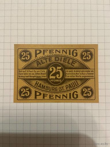 25 пфенингов (нотгельды) г. Германия.-1212