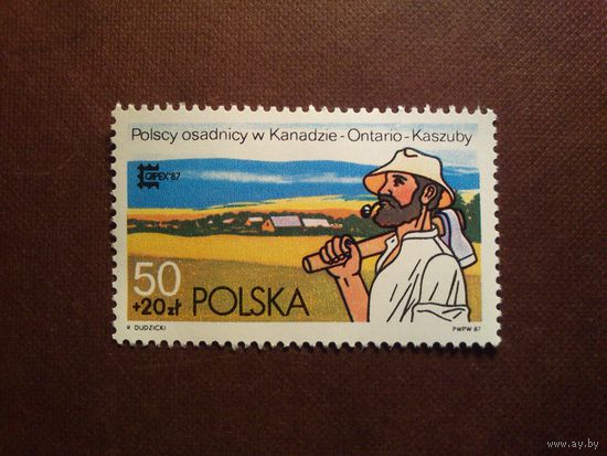 Польша 1987 г.Польский поселенец(кашуб) в Касубии, Онтарио./09а/