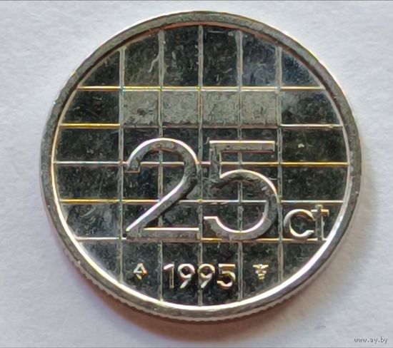 Нидерланды. 25 центов 1995 года.