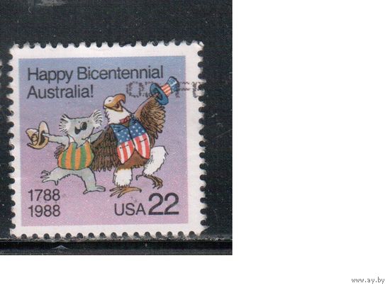 США-1988, (Мих.1983), гаш.,  США-Австралия, (одиночка),
