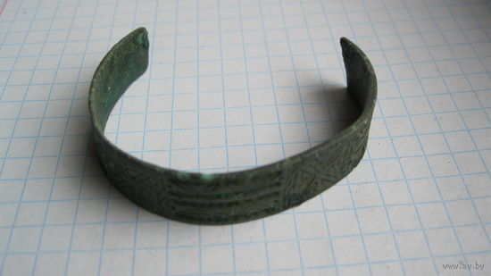 Фрагмент старинного браслета. Бронза.