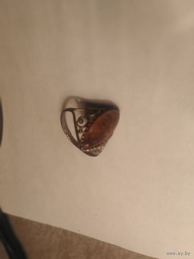 Кольцо с янтарем СССР