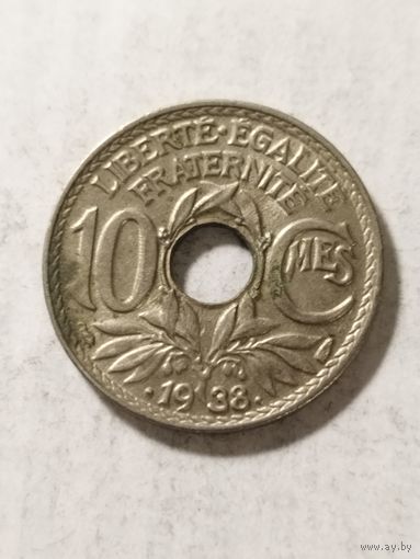 Франция 10 сантим 1938