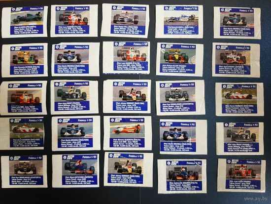 Вкладыши Motor Show'93. Лот 25 шт. Состояние хорошее.