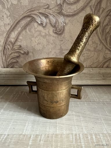 Ступа ступка с пестиком , латунь , литьё , СССР