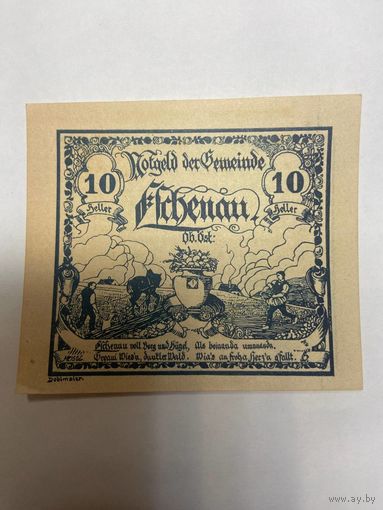 Австрия 10 геллеров нотгельд Эфшенау - 2101