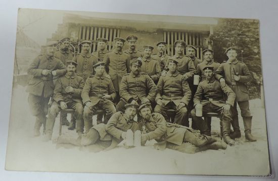 Фото немецких солдат 1-я мировая война. 1915 г. Германия. Размер 8.8-13.7 см.