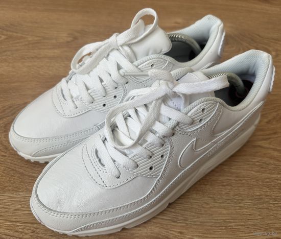 Кроссовки Nike Air Max 90 LTR Вся Белая Кожа Новые