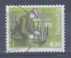 [344] Швейцария 1994. Профессии.Виноградарь. Высокий номинал.Одиночный выпуск.Гашеная марка.