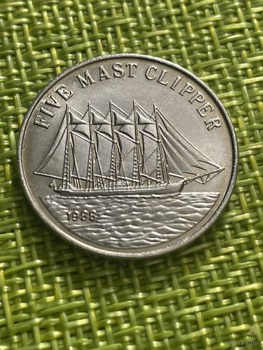 Лаос 10 кип 1988 г. (KM# 101. Корабль , Пятимачтовый клиппер , Редкая )