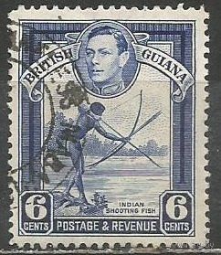 Британская Гвиана. Король Георг VI. Рыболов. 1938г. Mi#179.