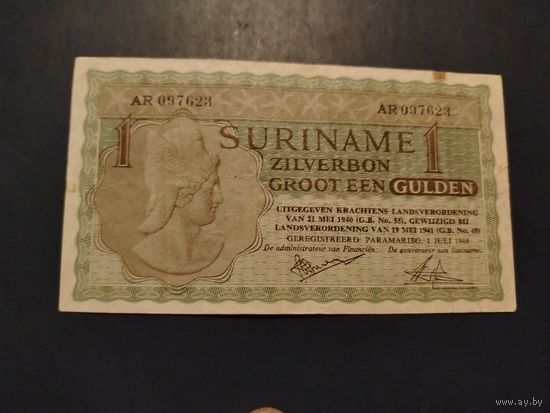 Суринам 1 гульден 1949 редкая