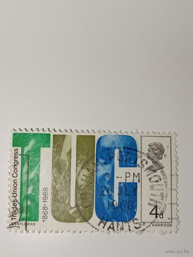 Великобритания 1968 в честь 100-летия Конгресса тред-юнионов (Trades Union Congress).