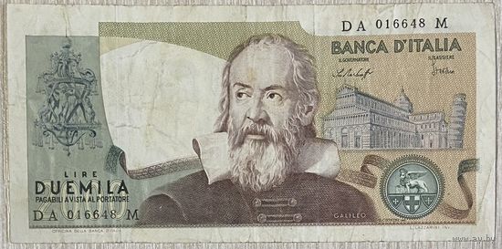 Банкнота Италия 2000 лир 1973 год.