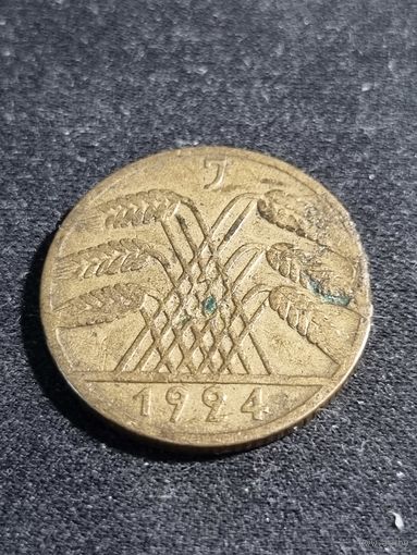 Германия 10 пфеннигов 1924 J