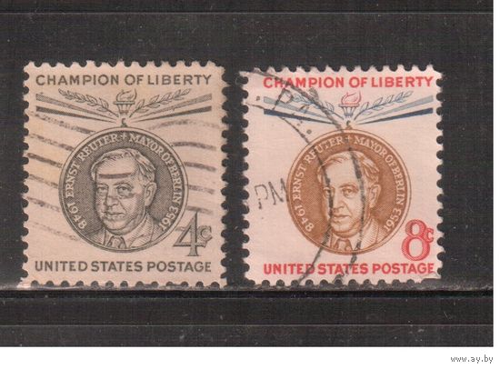 США-1959, (Мих.762-763) , гаш. , Личности (полная серия)(2)