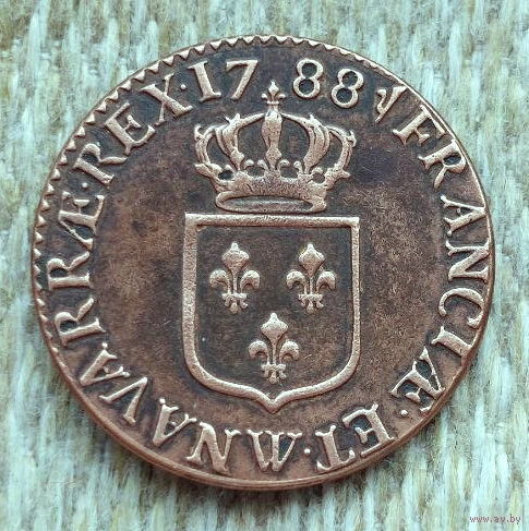 Франция 1 соль 1788 года. Людовик XVI Предложи свою цену или обмен!