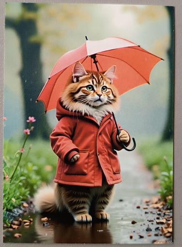 Котс зонтом. Календарик, 2025, глянец