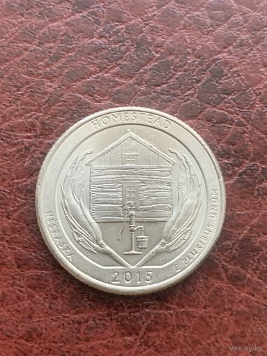 Сша 25 центов 2015 P гомстед парк