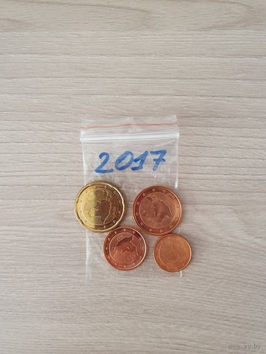 Эстония 2017 год. 1, 2, 5, 20 евроцентов.