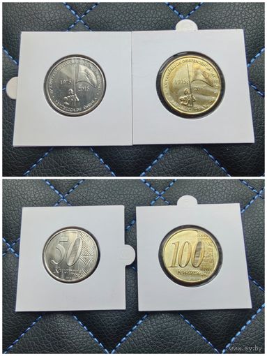 Распродажа !!! Ангола 2 монеты (50, 100 кванза) (40 лет независимости) 2015 г. UNC