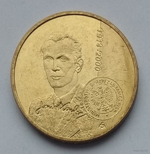 Польша 2 злотых 2014 г. 100 лет со дня рождения Яна Карского