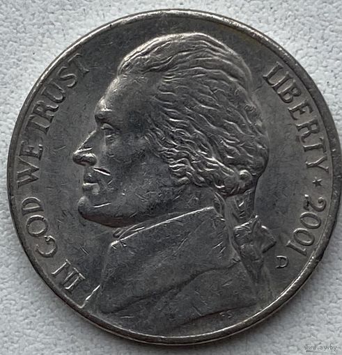 США 5 центов 2001 г. D