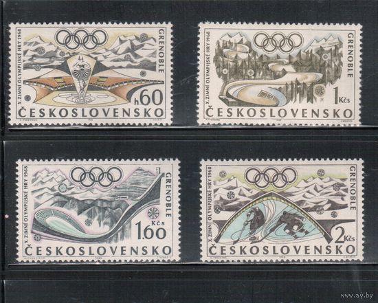 Чехословакия-1968,(Мих.1763-1766)  **  , Спорт, Зимняя ОИ-1968 (полная серия)