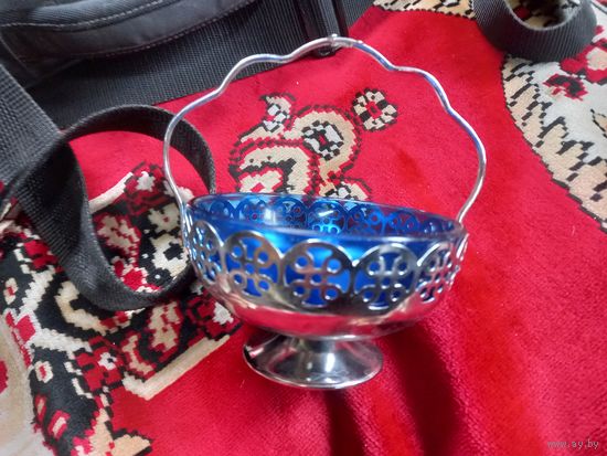 Конфетница Сахарница Мельхиор СССР 70-е красивая (2)