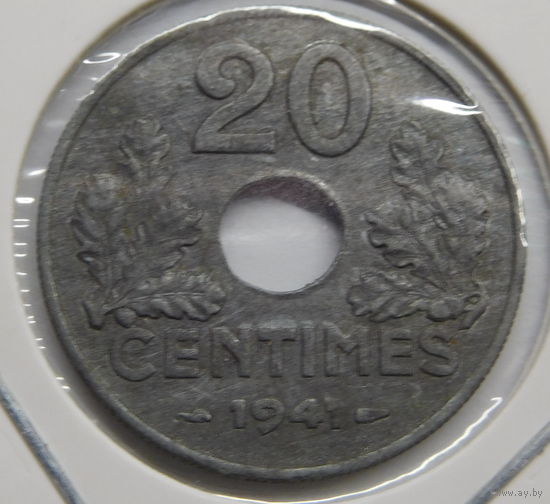 Франция 20 сантимов 1941 г