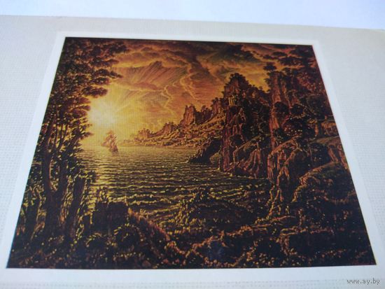 Открытка 1984г. М. Воробьёв. Осенняя ночь в Петербурге.