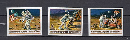 Космос. Гаити. 1974. 3 марки б/з.  Lollini N 5640 HAI 5/7 (40,0 d)