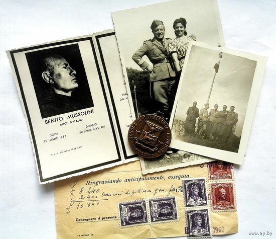 WWII ИТАЛЬЯНСКАЯ МЕДАЛЬ И ФОТОГРАФИИ + БОНУС