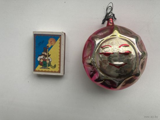 Елочная игрушка СССР .Солнышко. Двуликое солнце.