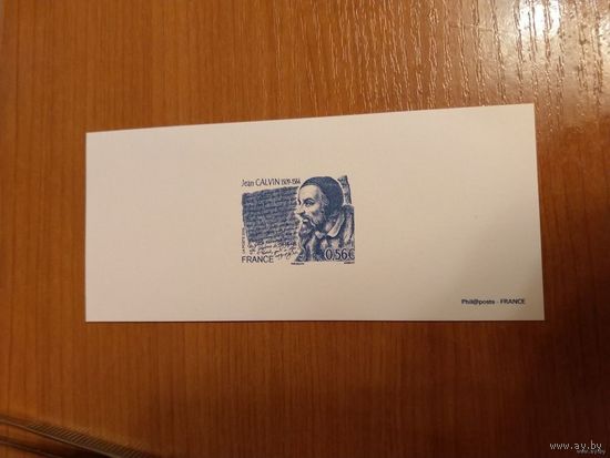 2009 Франция проба люкс-блок 500 лет со Дня рождения Жана Кельвина религия (ки-8)