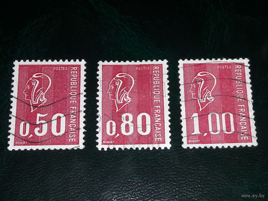 Франция 1971 - 1974 Стандарт. Марианна Беке. 3 марки одним лотом