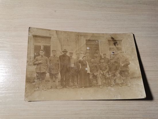Почтовая карточка, фотография военнослужащих и гражданских, до 1917 года.
