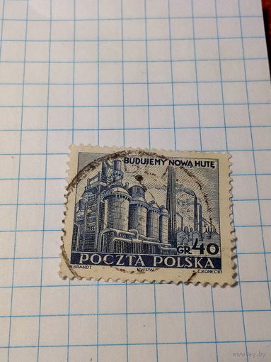 Марка Польша 1951 год